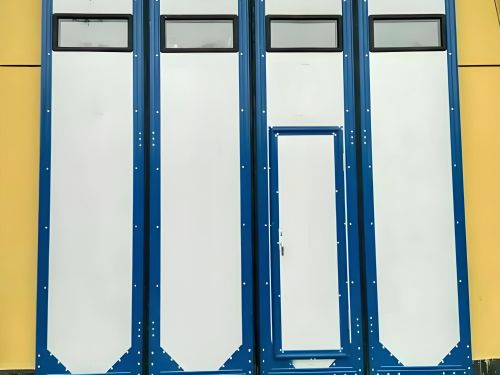 Integrated heavy duty folding doors